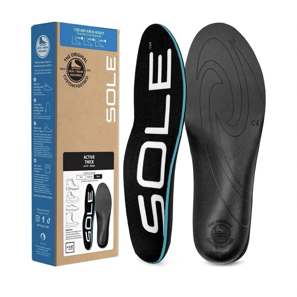 sole active thick Insole Custom Moldable Ortholic Support For Any Arch Type Plan